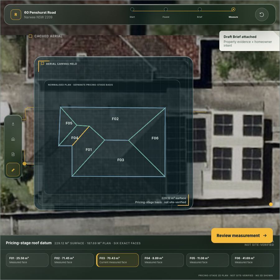 Aerial glass measure